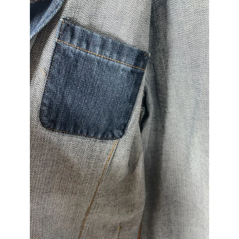 RARE Vintage Oshkosh Dark Denim Chore Barn Coat 90's Utility Workwear LG - Picture 4 of 6